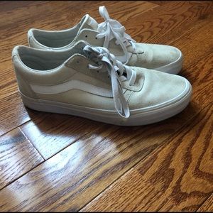 Tan and white vans!